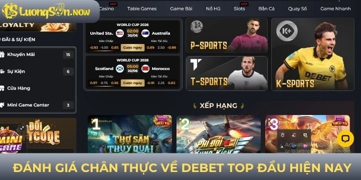Đánh giá cộng động về nhà cái Debet