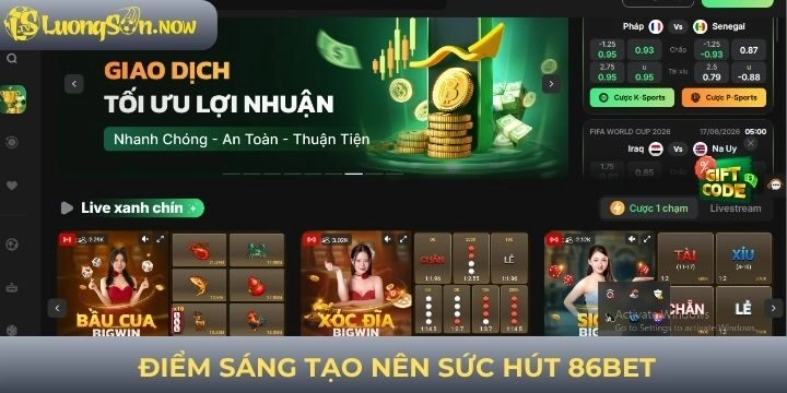 Điểm nổi bật 86BET tạo nên sức hút lớn trên thị trường