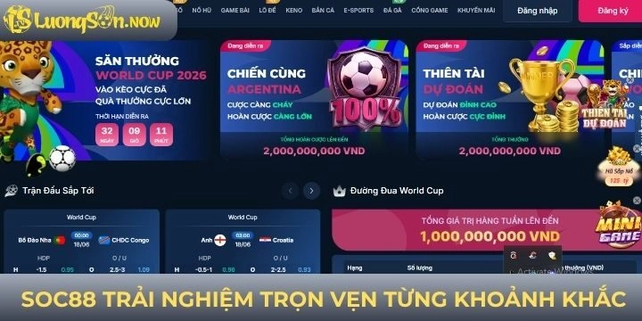 Nhà cái uy tín Soc88 trải nghiệm trọn vẹn từng giây phút