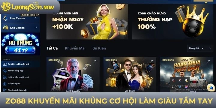 Điểm nổi bật về ưu đãi khủng nhà cái Zo88